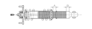 PILLOW BALL UPPER MOUNT + SPRING UPPER SHEET (Rear)　必要余剰寸法図